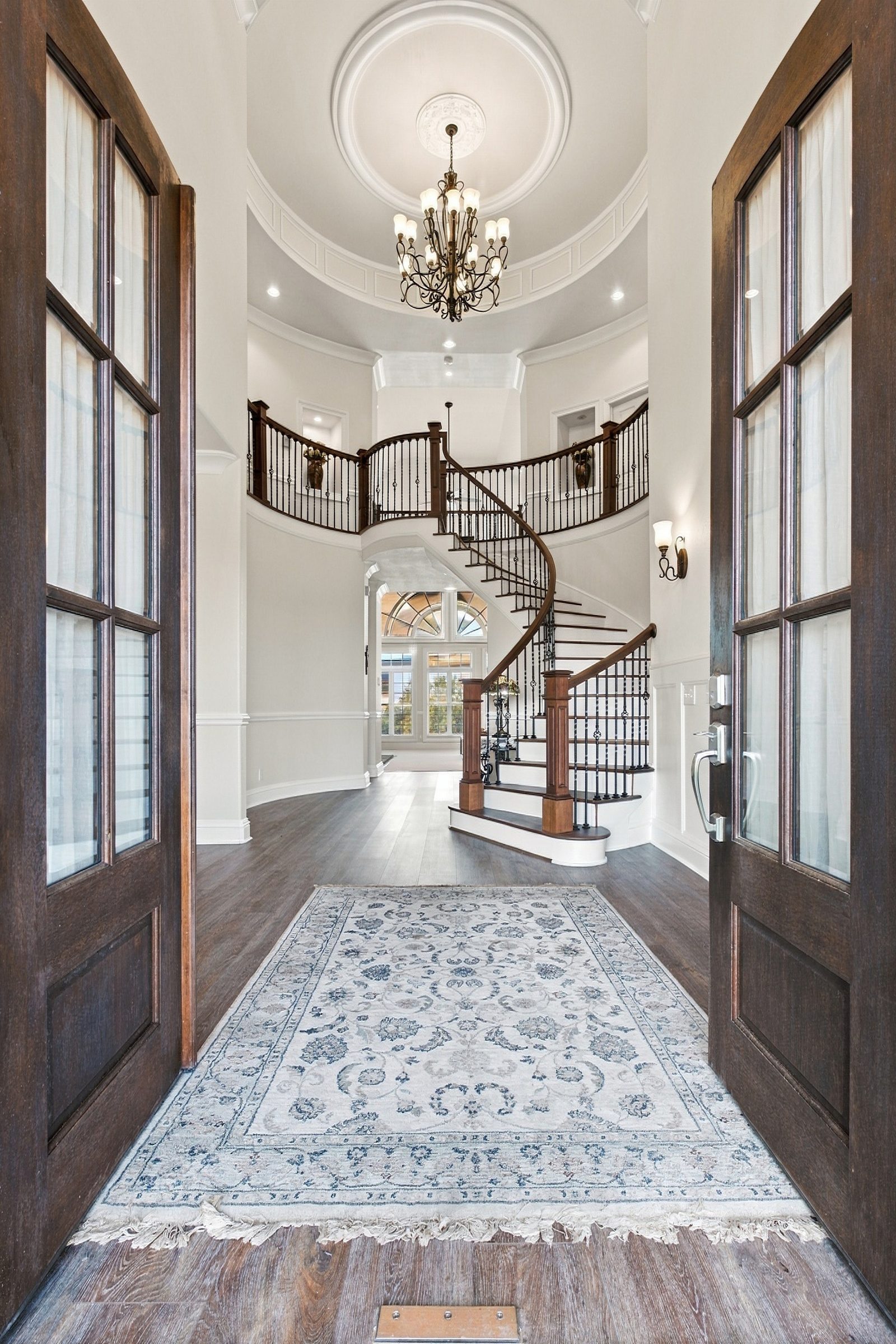 The light-filled entry of the custom residence